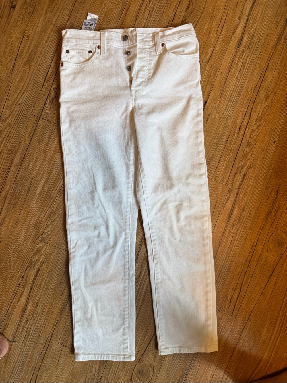 Levi’s White Women's High-Rise Straight Jeans